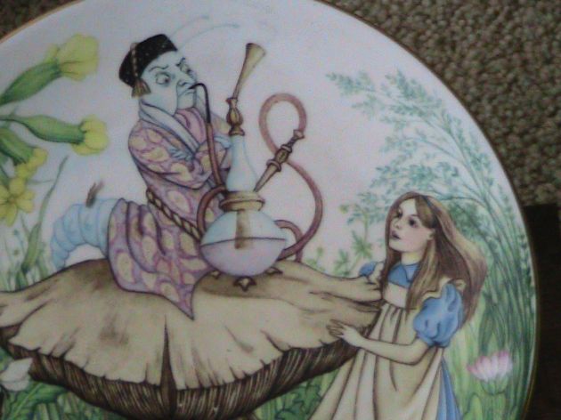 Alice and the Caterpillar plate